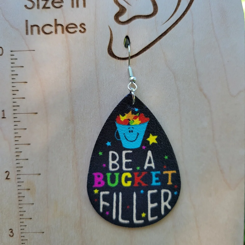 NEW Teacher Life Teardrop Dangle Earrings, lightweight, motivational - Picture 3 of 4